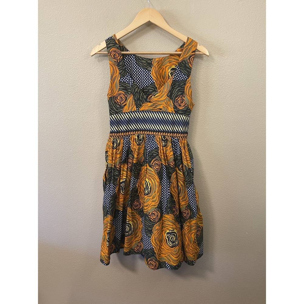 Anthropologie Mille Collines Moonrise Cotton Dress Abstract Maximalist Sz 6 EUC - Picture 6 of 12